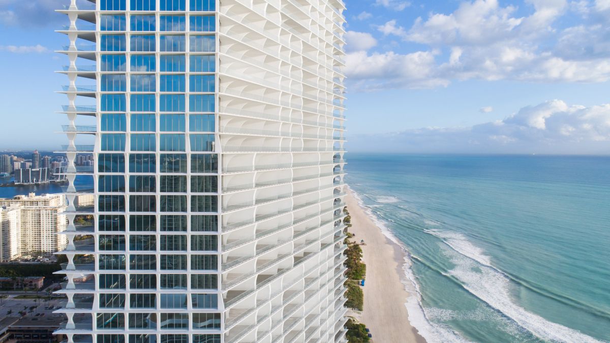Jade Signature Sunny Isles Beach aerial Collins Avenue