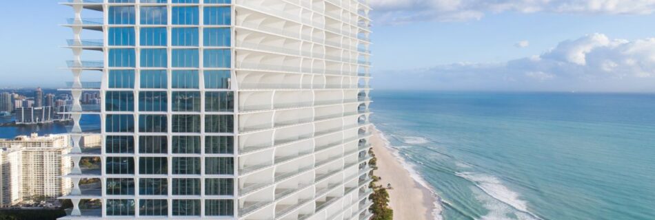 Jade Signature Sunny Isles Beach aerial Collins Avenue