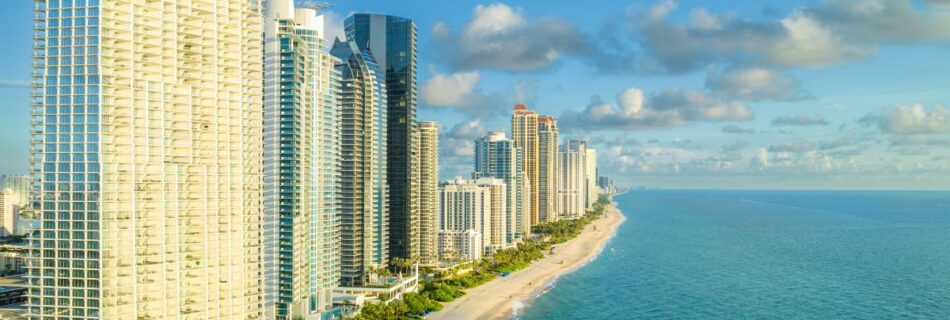 Jade Signature Hero aerial North views Sunny Isles Beach condo skyline