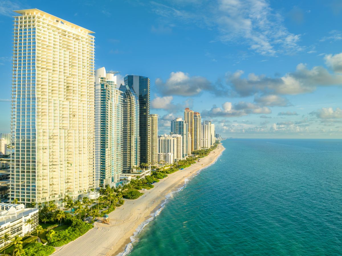 Jade Signature Hero aerial North views Sunny Isles Beach condo skyline